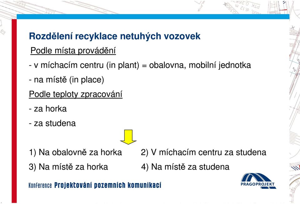 Podle teploty zpracování - za horka - za studena 1) Na obalovně za horka