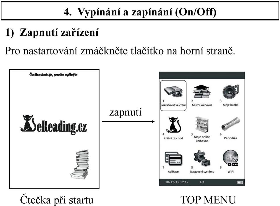 nastartování zmáčkněte tlačítko na