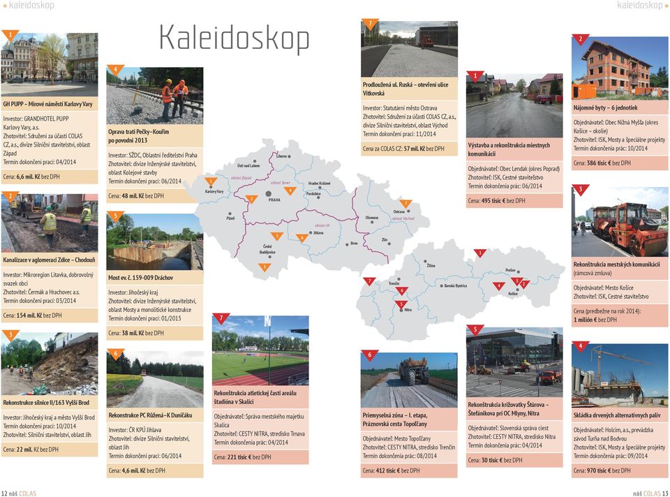 Kč bez DPH 2 Oprava trati Pečky Kouřim po povodni 2013 Investor: SŽDC, Oblastní ředitelství Praha Zhotovitel: divize Inženýrské stavitelství, oblast Kolejové stavby Termín dokončení prací: 06/2014