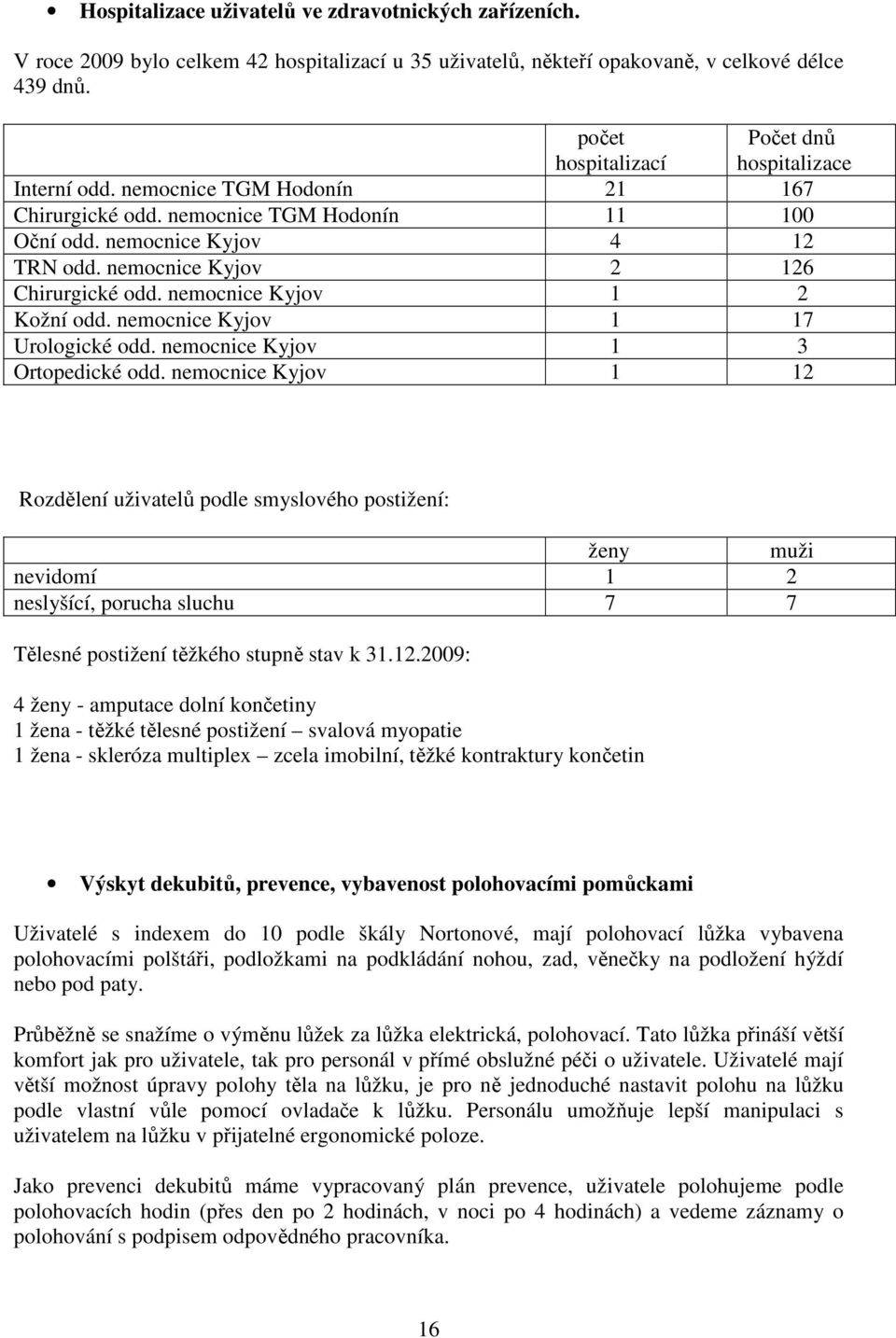 nemocnice Kyjov 2 126 Chirurgické odd. nemocnice Kyjov 1 2 Kožní odd. nemocnice Kyjov 1 17 Urologické odd. nemocnice Kyjov 1 3 Ortopedické odd.