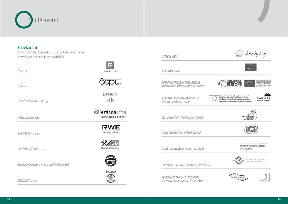 EVROPSKÝ FOND PRO REGIONÁLNÍ ROZVOJ PROGRAM CÍL3 MĚSTO KRÁSNÁ LÍPA ČESKO-NĚMECKÝ FOND BUDOUCNOSTI RWE GASNET, s. r. o.