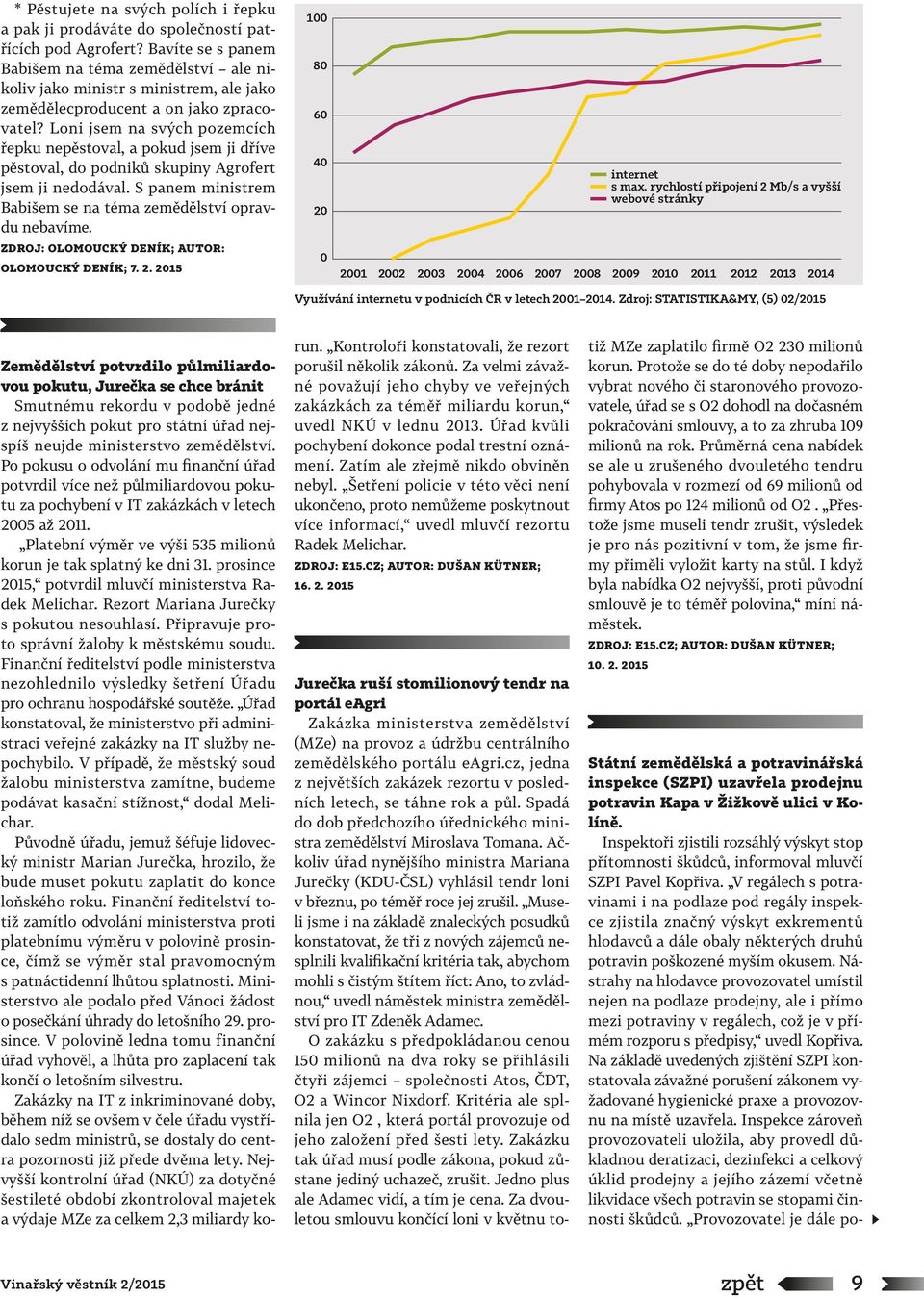 Loni jsem na svých pozemcích řepku nepěstoval, a pokud jsem ji dříve pěstoval, do podniků skupiny Agrofert jsem ji nedodával. S panem ministrem Babišem se na téma zemědělství opravdu nebavíme.