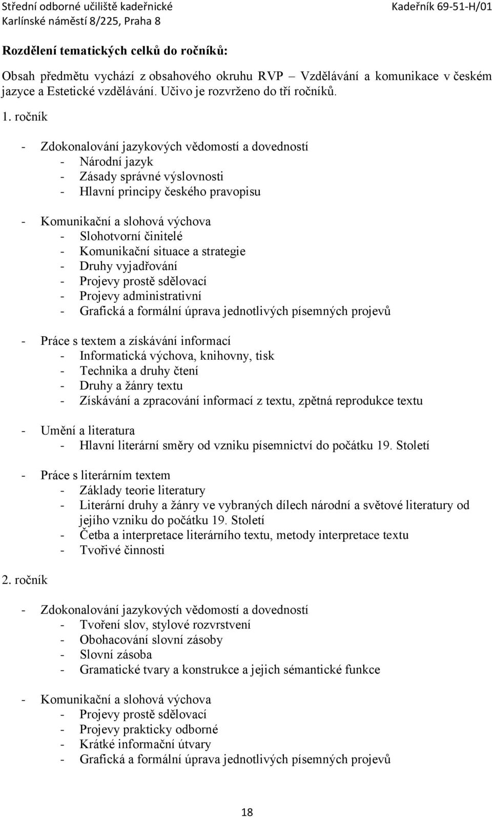 Komunikační situace a strategie - Druhy vyjadřování - Projevy prostě sdělovací - Projevy administrativní - Grafická a formální úprava jednotlivých písemných projevů - Práce s textem a získávání