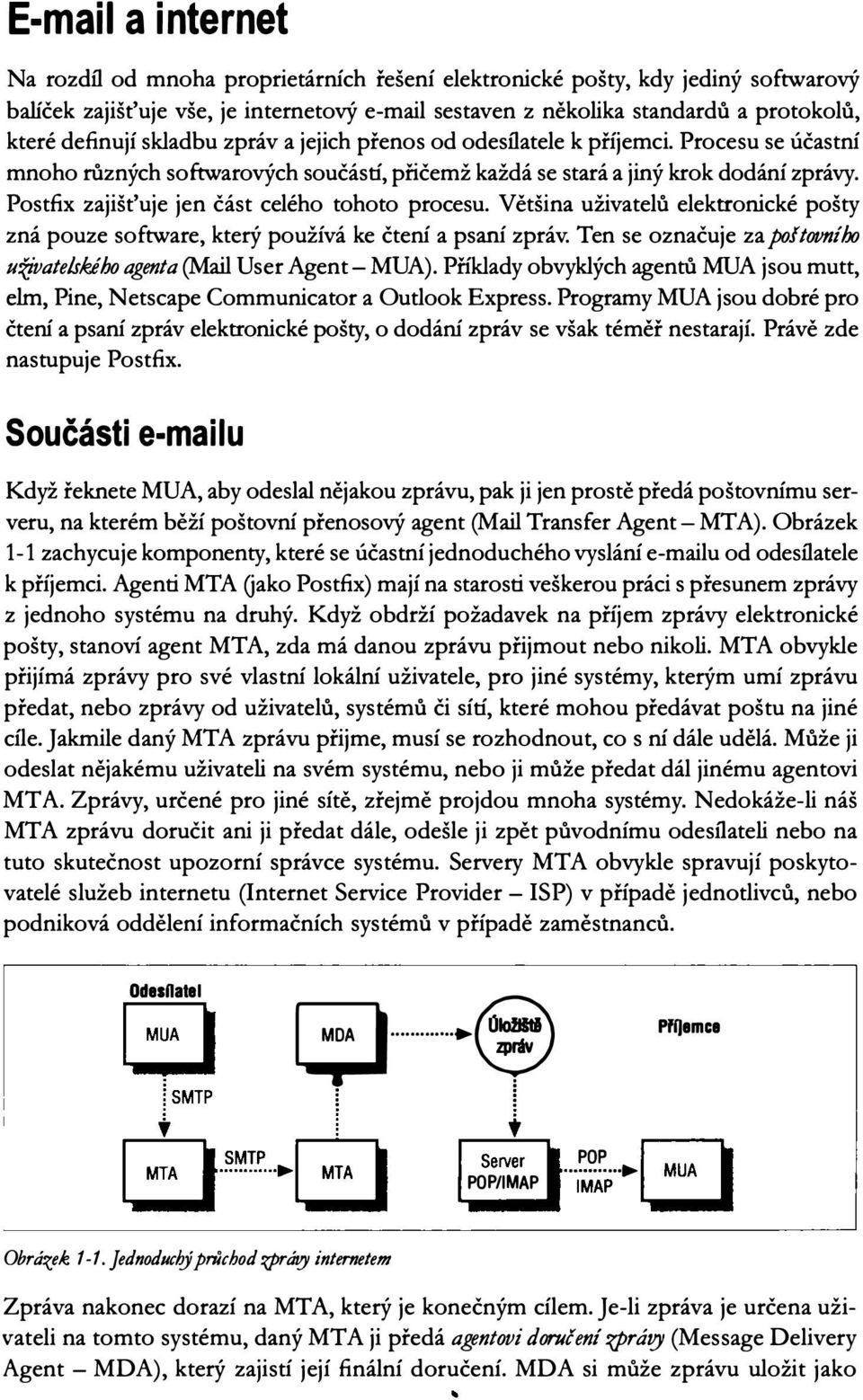 Postfix zajišťuje jen část celého tohoto procesu. Většina uživatelů elektronické pošty zná pouze software, který používá ke čtení a psaní zpráv.