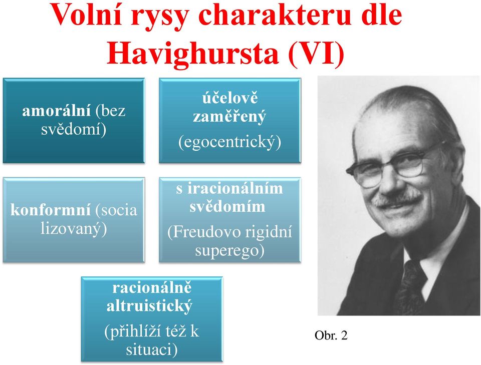 lizovaný) s iracionálním svědomím (Freudovo rigidní