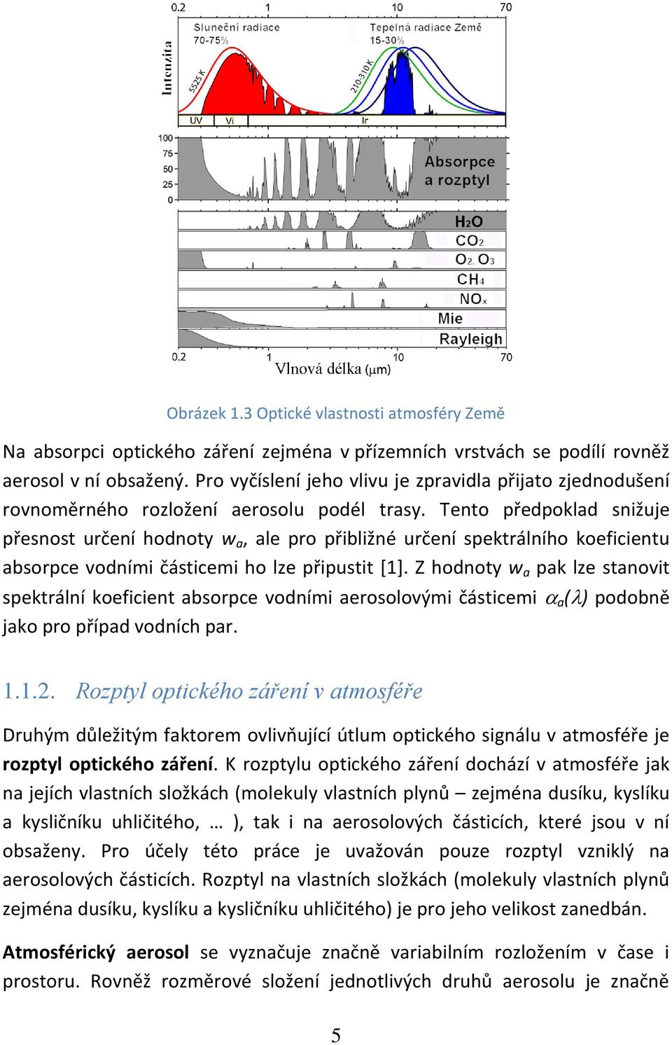 Teto předpoklad sižuje přesost určeí hodoty w a, ale pro přibližé určeí spektrálího koeficietu absorpce vodími částicemi ho lze připustit *1].