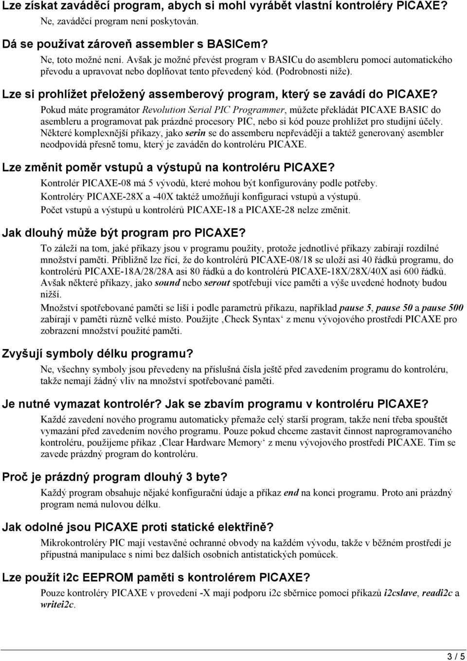 Lze si prohlížet přeložený assemberový program, který se zavádí do PICAXE?