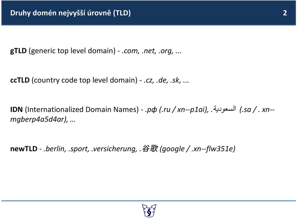 .. IDN (Internationalized Domain Names) -.рф (.ru / xn--p1ai), السعودیة. (.sa /.