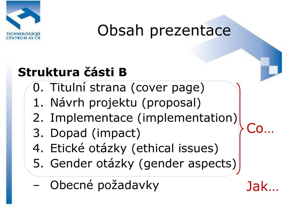 Implementace (implementation) 3. Dopad (impact) 4.