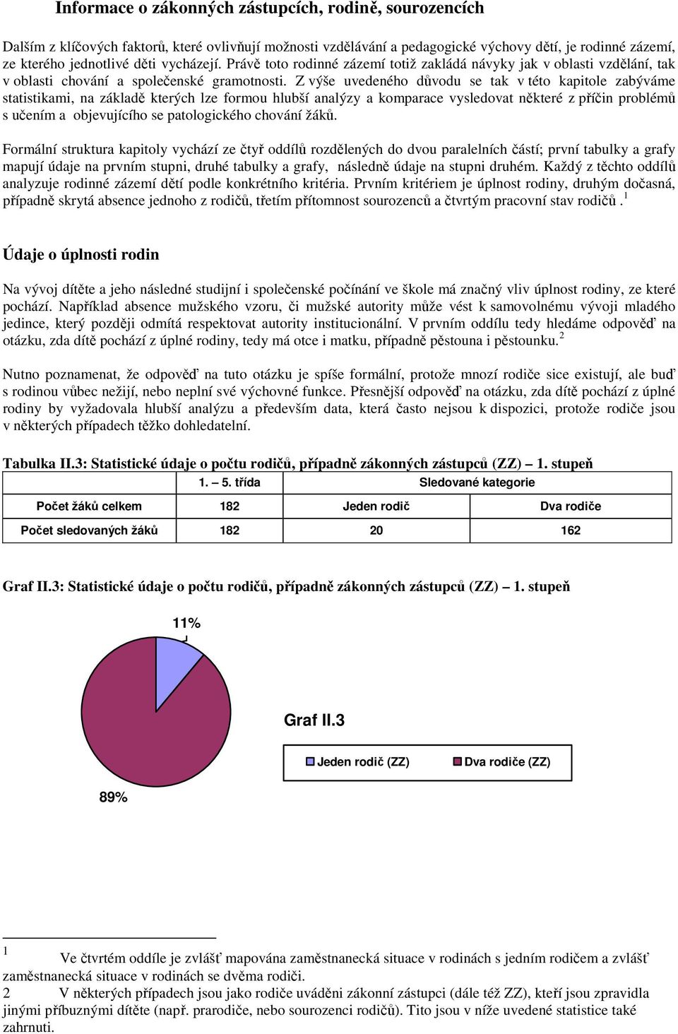 Z výše uvedeného důvodu se tak v této kapitole zabýváme statistikami, na základě kterých lze formou hlubší analýzy a komparace vysledovat některé z příčin problémů s učením a objevujícího se