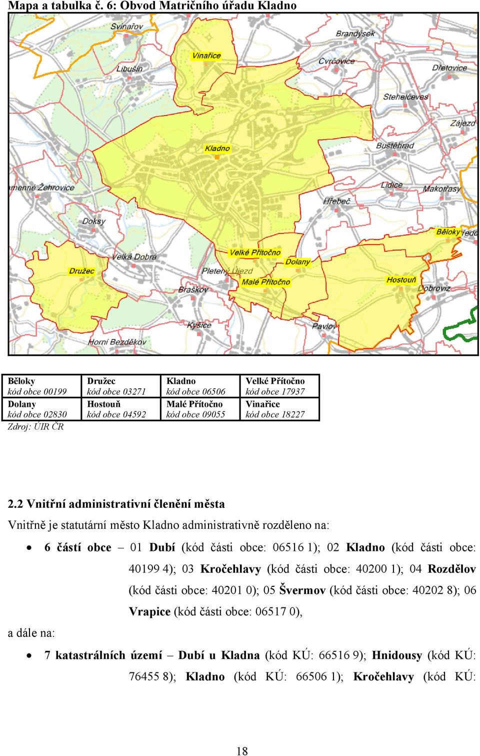 Velké Přítočno kód obce 17937 Vinařice kód obce 18227 2.