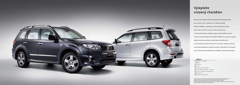 Z tohoto důvodu byla v průběhu vývoje nového SUBARU Forester navržena celá řada originálních doplňků SUBARU tak, aby tyto originální doplňky dokonale splňovaly nároky Vašeho životního stylu.