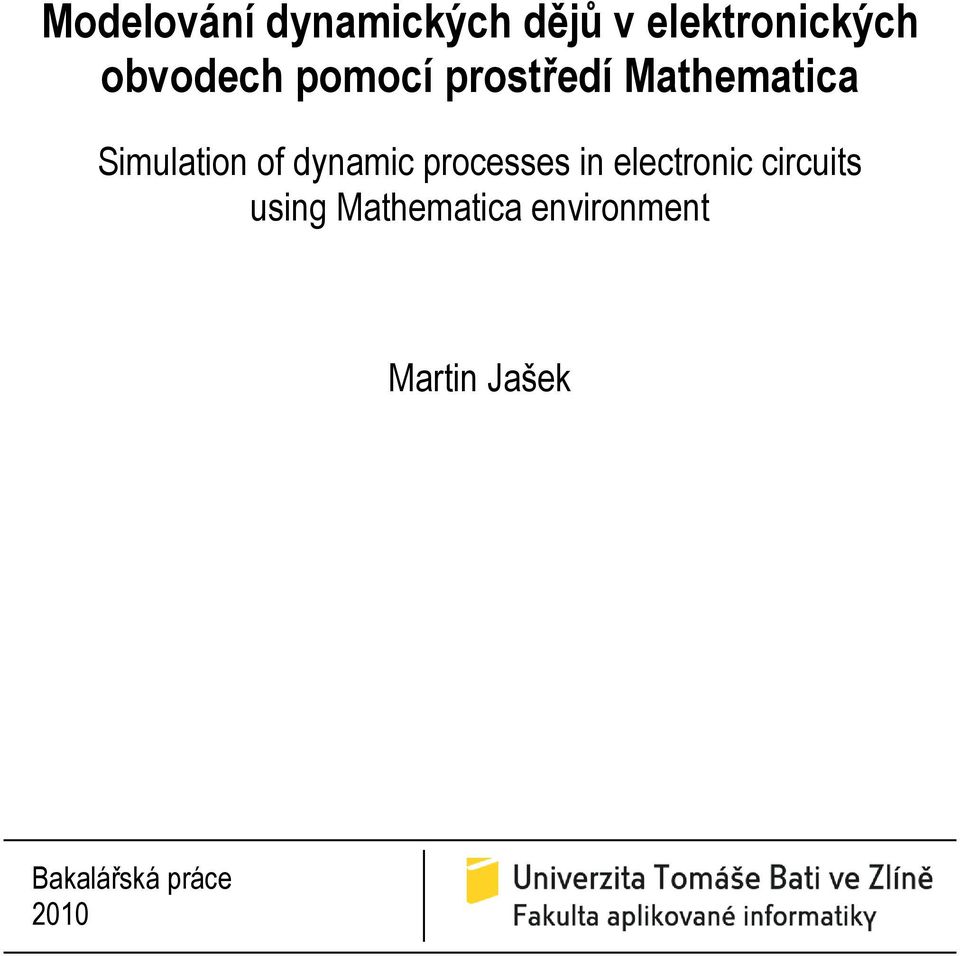 of dynamic processes in electronic circuits using