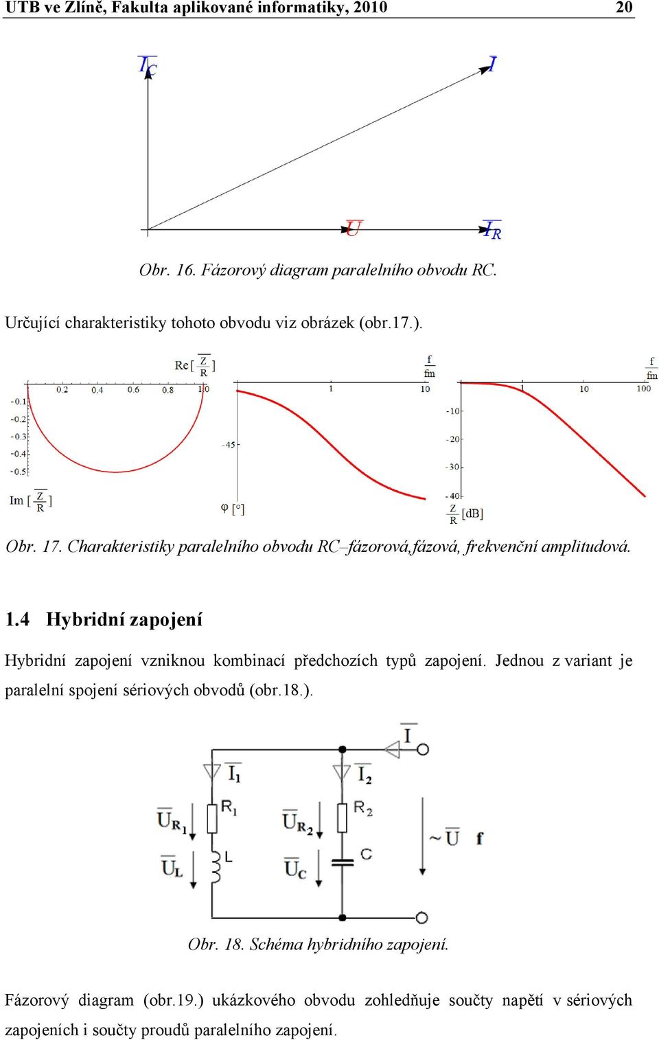 Charakteristiky paralelního obvodu RC fázorová,fázová, frekvenční amplitudová. 1.