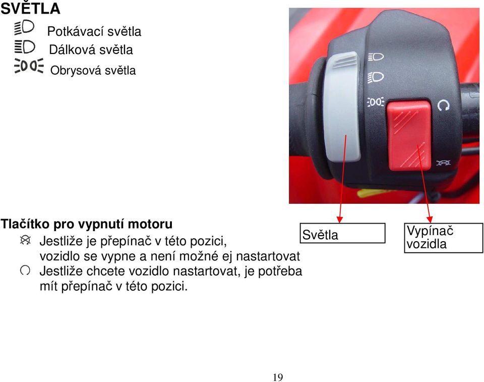 vozidlo se vypne a není možné ej nastartovat Jestliže chcete