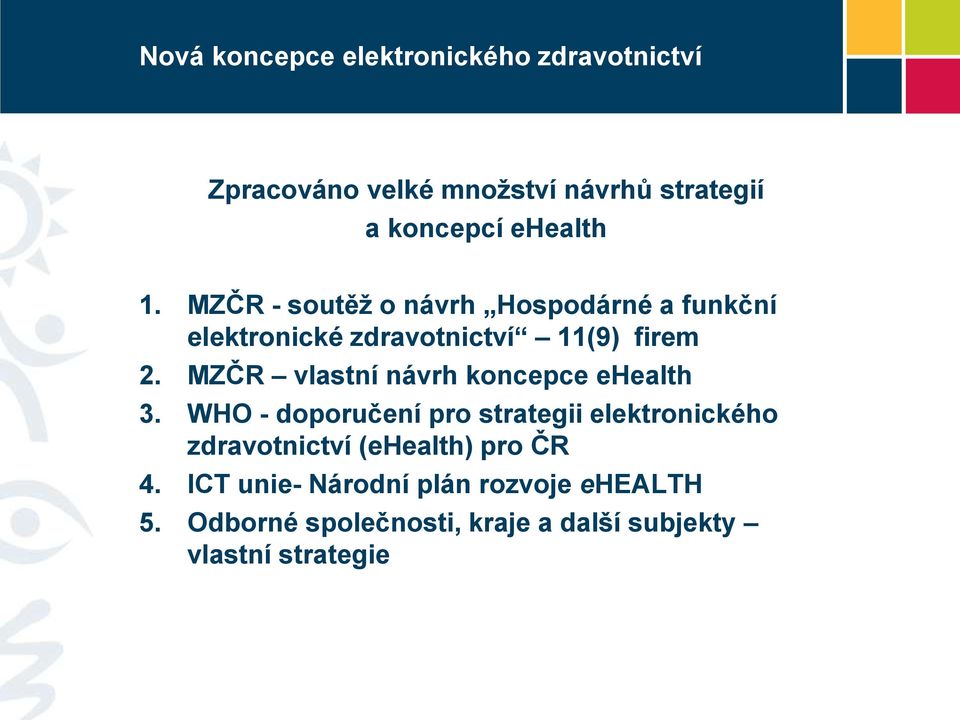 MZČR vlastní návrh koncepce ehealth 3.