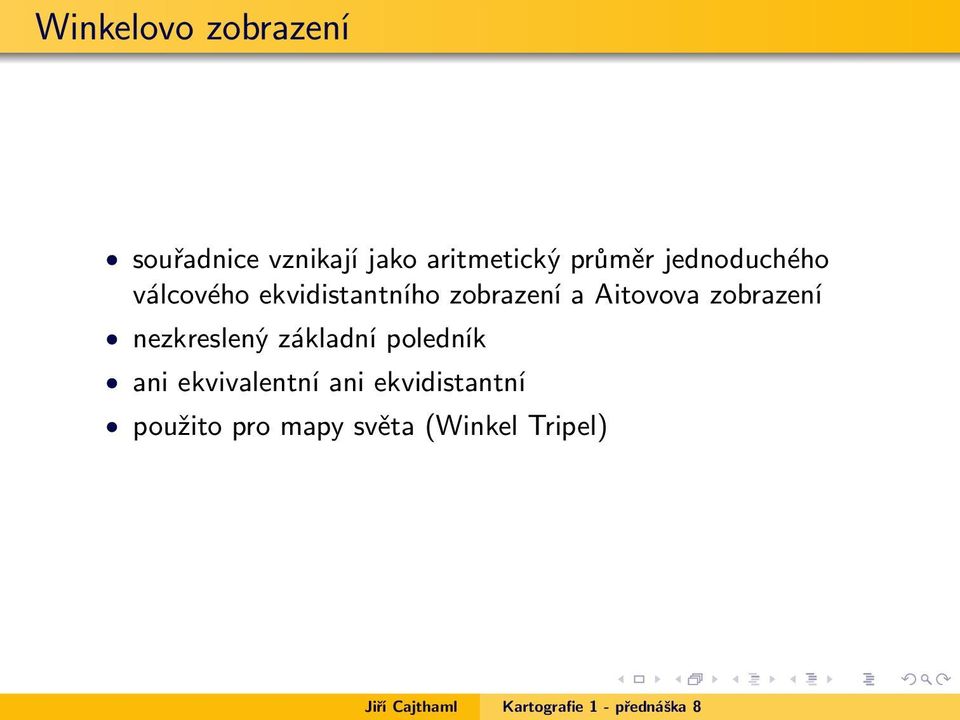 Aitovova zobrazení nezkreslený základní poledník ani