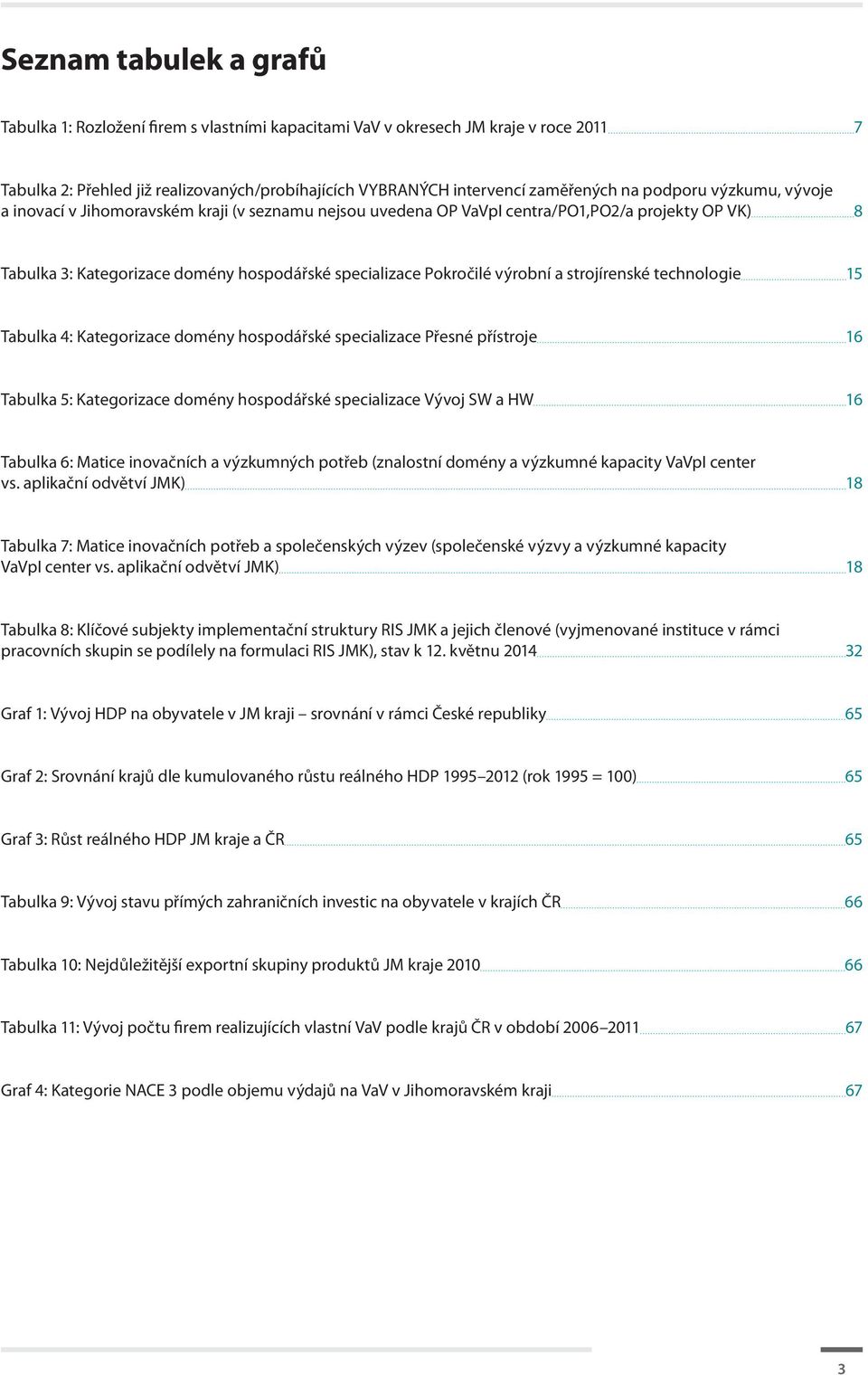 a strojírenské technologie 15 Tabulka 4: Kategorizace domény hospodářské specializace Přesné přístroje 16 Tabulka 5: Kategorizace domény hospodářské specializace Vývoj SW a HW 16 Tabulka 6: Matice