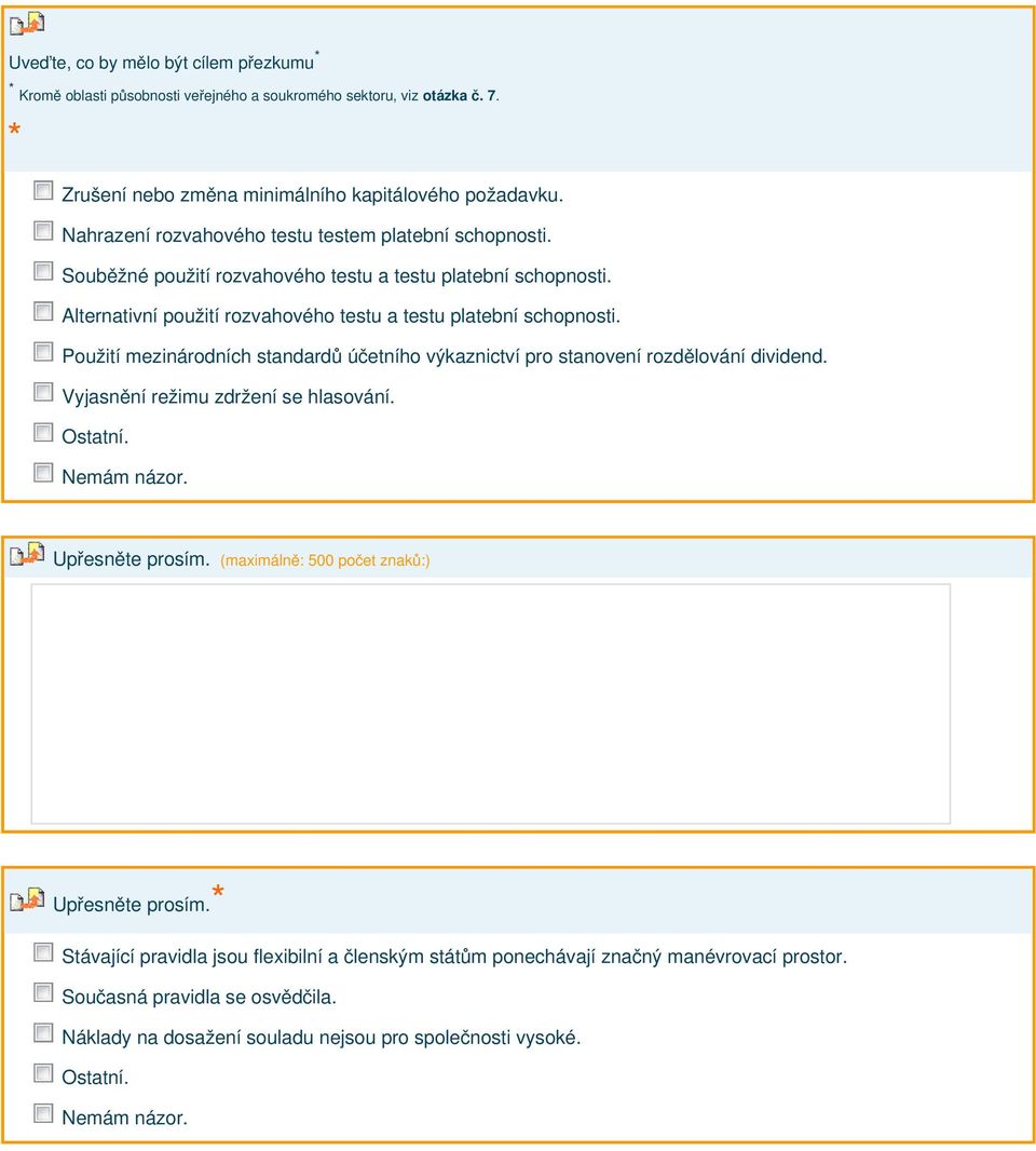 Alternativní použití rozvahového testu a testu platební schopnosti. Použití mezinárodních standardů účetního výkaznictví pro stanovení rozdělování dividend.