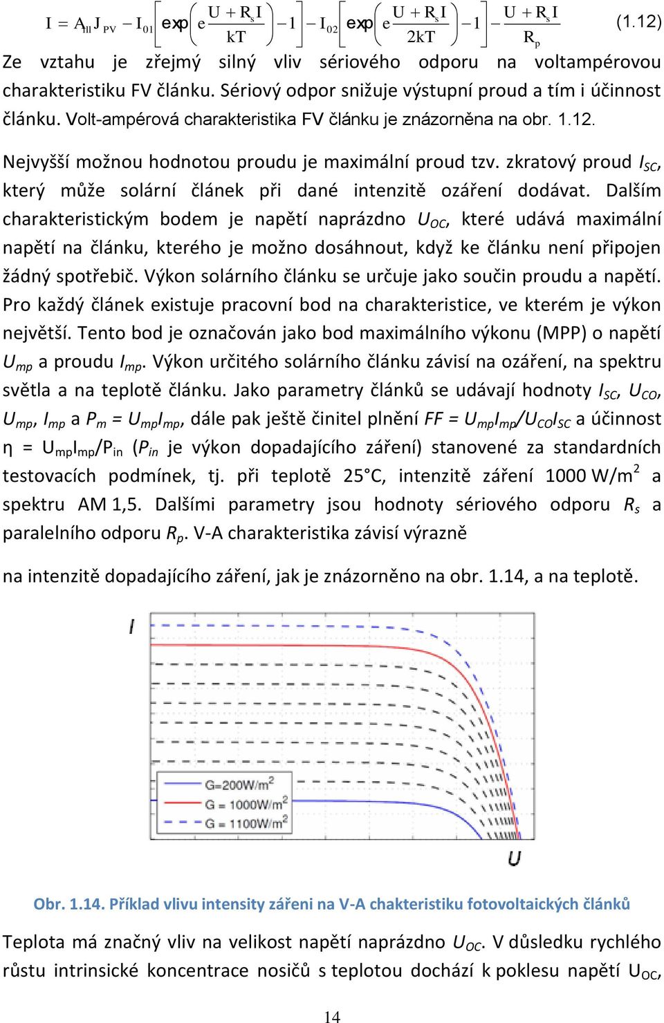 zkratový proud I SC, který může solární článek při dané intenzitě ozáření dodávat.