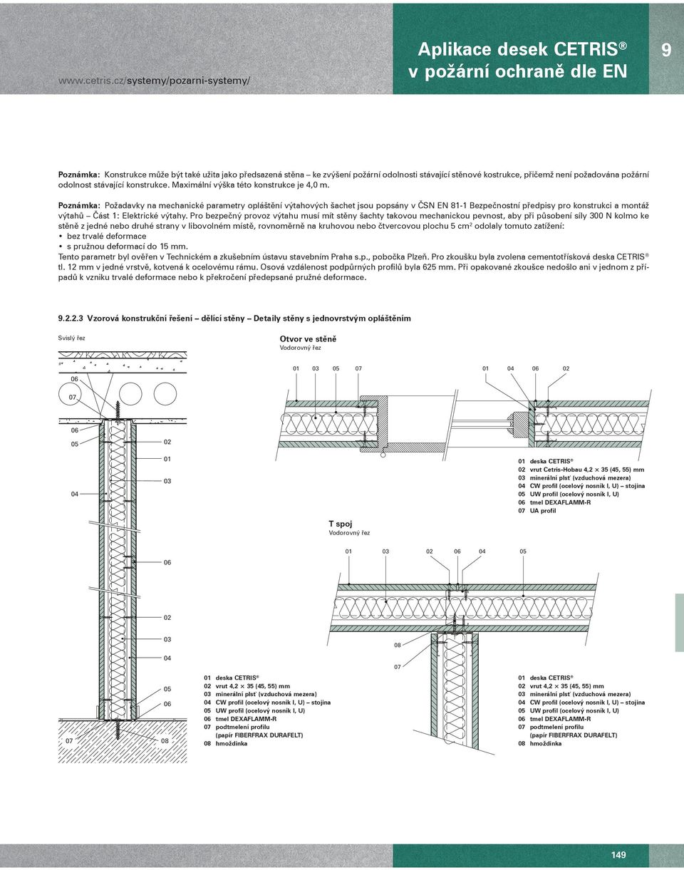 Poznámka: Požadavky na mechanické parametry oplášt ní výtahových šachet jsou popsány v SN EN 81-1 Bezpe nostní p edpisy pro konstrukci a montáž výtah ást 1: Elektrické výtahy.