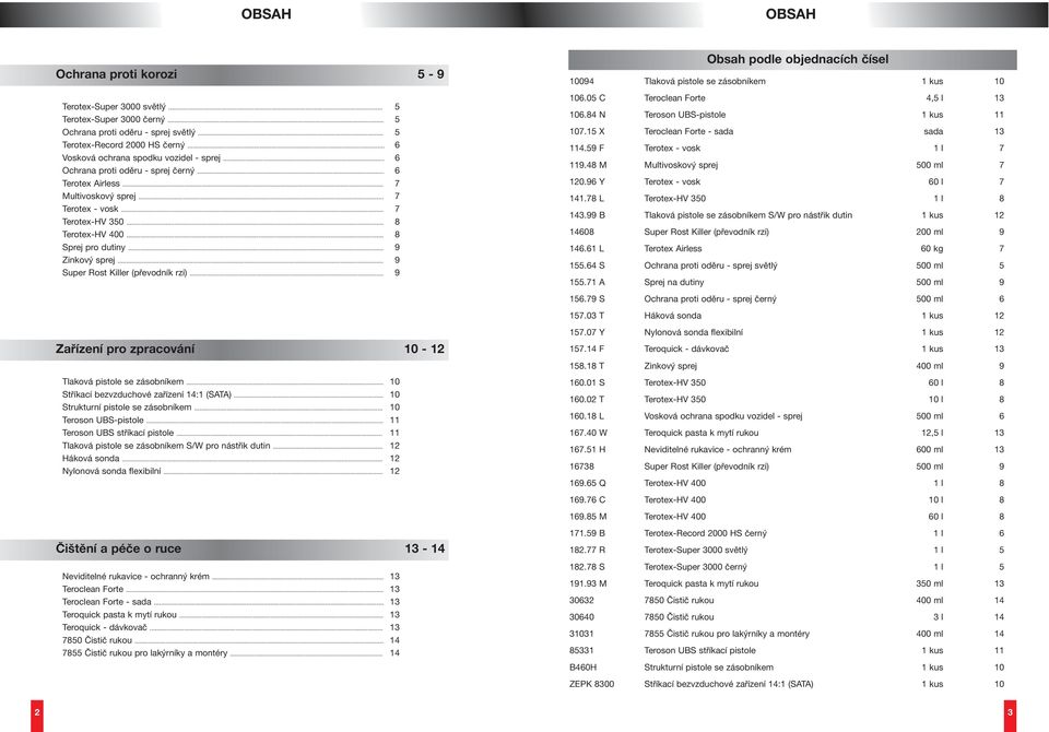 .. 8 Sprej pro dutiny... 9 Zinkový sprej... 9 Super Rost Killer (převodník rzi)... 9 Zařízení pro zpracování 0-2 Tlaková pistole se zásobníkem... 0 Stříkací bezvzduchové zařízení 4: (SATA).