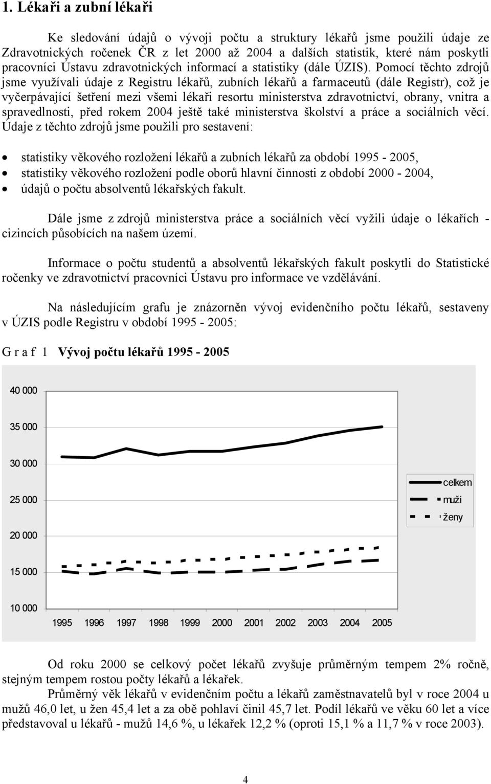 Pomocí těchto zdrojů jsme využívali údaje z Registru lékařů, zubních lékařů a farmaceutů (dále Registr), což je vyčerpávající šetření mezi všemi lékaři resortu ministerstva zdravotnictví, obrany,