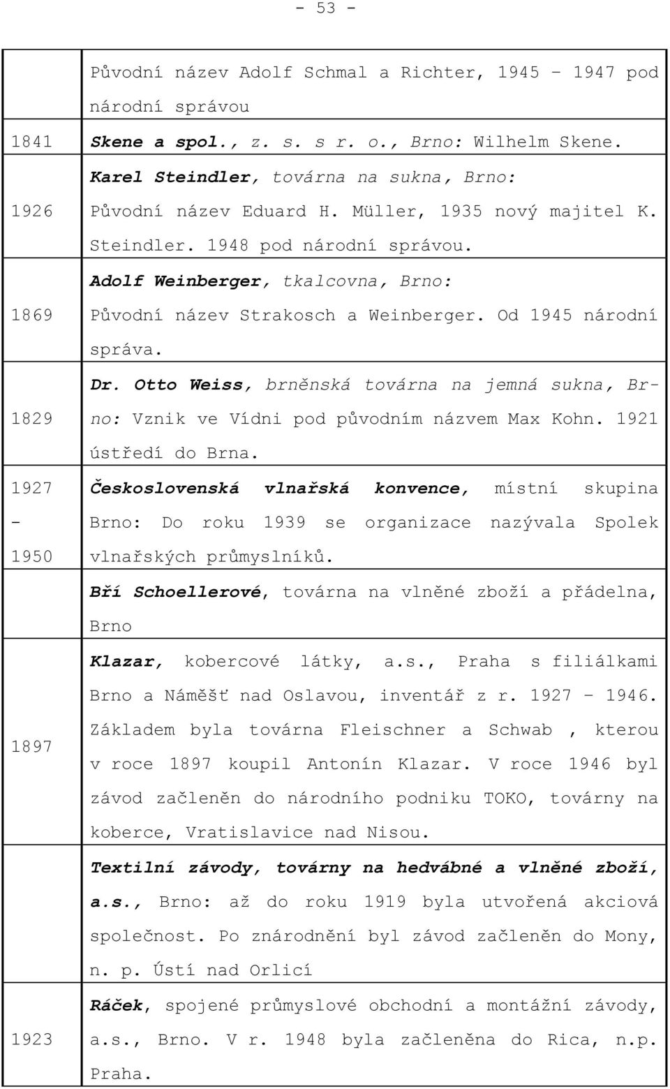 Otto Weiss, brněnská továrna na jemná sukna, Brno: Vznik ve Vídni pod původním názvem Max Kohn. 1921 ústředí do Brna.