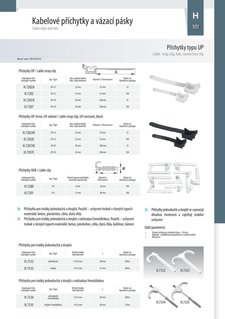 cable diameter Rozměr / Dimension H.7202C UP-22 22 mm 65 mm 25 H.7202C UP-22 22 mm 65 mm H.7207C UP-30 30 mm mm 25 H.