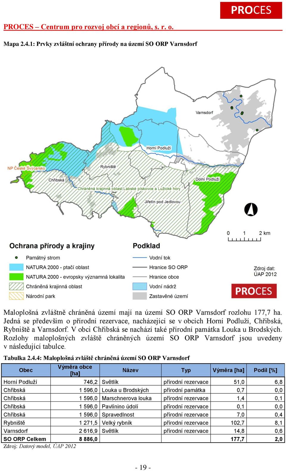 Rozlohy maloplošných zvláště chráněných území SO ORP Varnsdorf jsou uvedeny v následující tabulce. Tabulka 2.4.