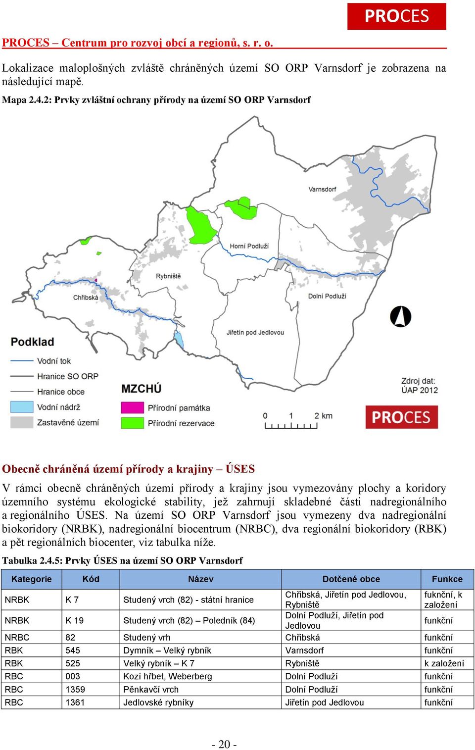 systému ekologické stability, jež zahrnují skladebné části nadregionálního a regionálního ÚSES.