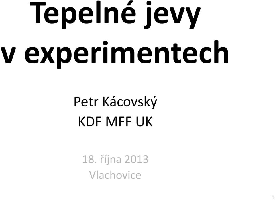 Kácovský KDF MFF UK