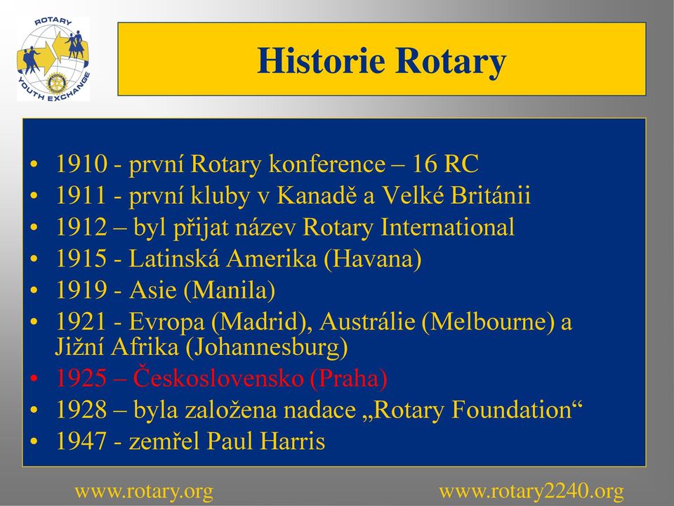 Asie (Manila) 1921 - Evropa (Madrid), Austrálie (Melbourne) a Jižní Afrika (Johannesburg)