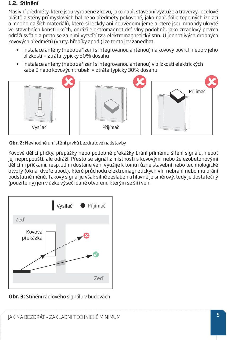 povrch odráží světlo a proto se za nimi vytváří tzv. elektromagnetický stín. U jednotlivých drobných kovových předmětů (vruty, hřebíky apod.) lze tento jev zanedbat.