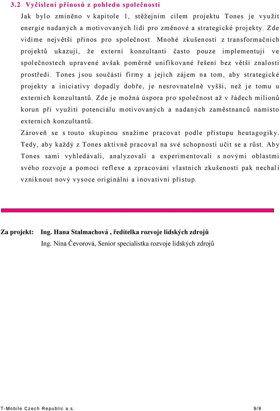 Mnohé zkušenosti z transformačních projektů ukazují, že externí konzultanti často pouze implementují ve společnostech upravené avšak poměrně unifikované řešení bez větší znalosti prostředí.