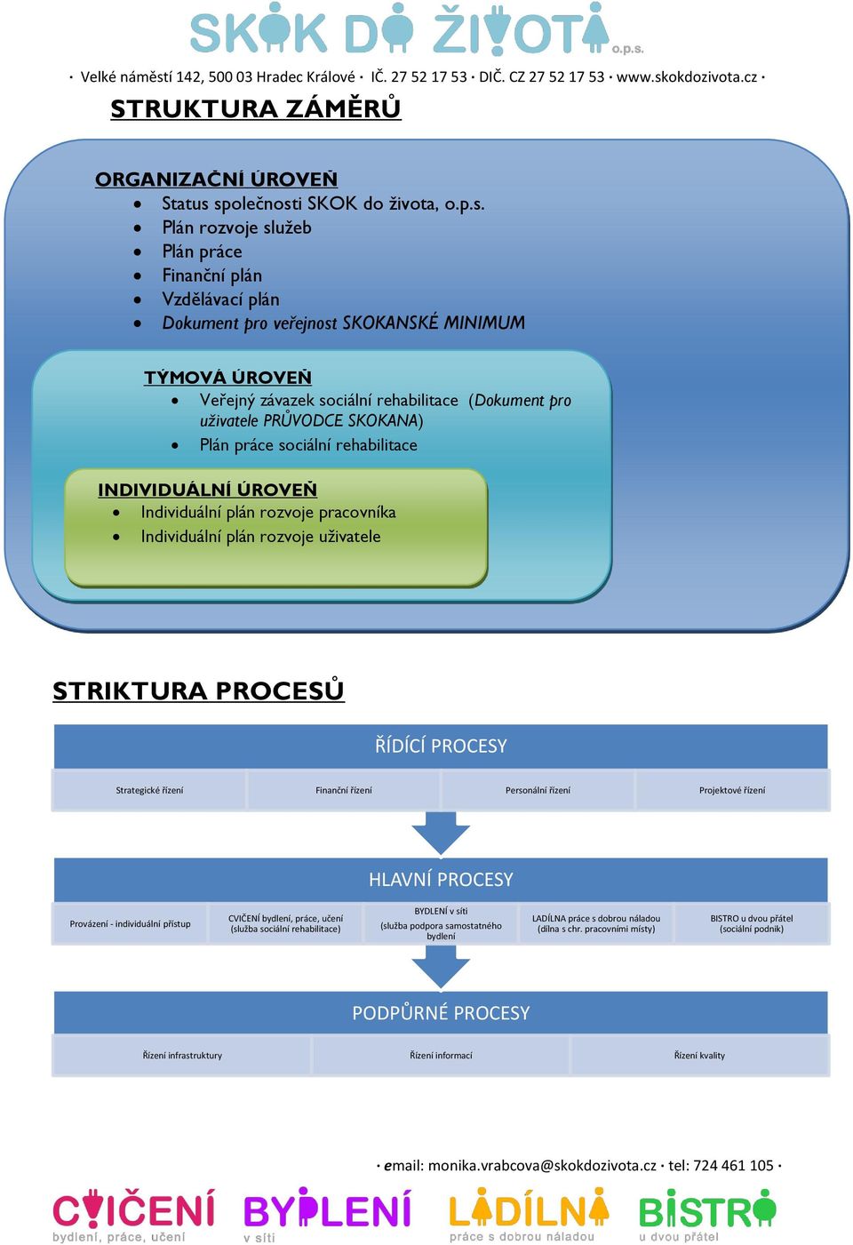 pro uživatele PRŮVODCE SKOKANA) Plán práce sociální rehabilitace INDIVIDUÁLNÍ ÚROVEŇ Individuální plán rozvoje pracovníka Individuální plán rozvoje uživatele STRIKTURA PROCESŮ ŘÍDÍCÍ PROCESY