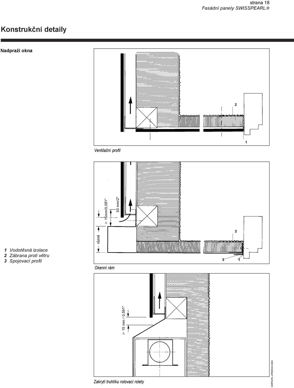 proti větru Spojovací profil Okenní rám 5 mm / 0,59" různé