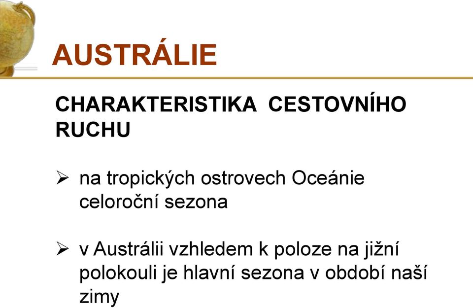 sezona v Austrálii vzhledem k poloze na