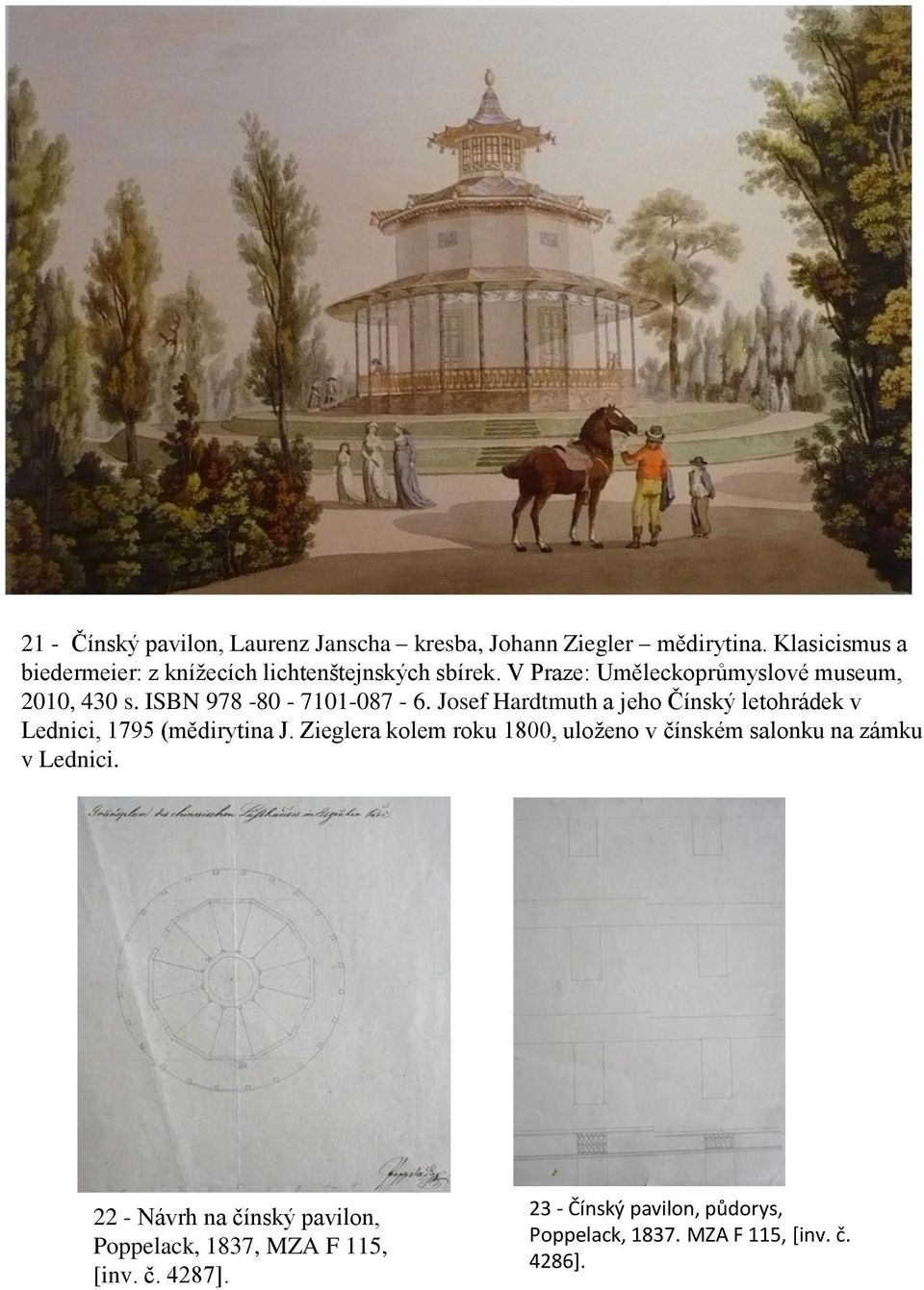 ISBN 978-80 - 7101-087 - 6. Josef Hardtmuth a jeho Čínský letohrádek v Lednici, 1795 (mědirytina J.
