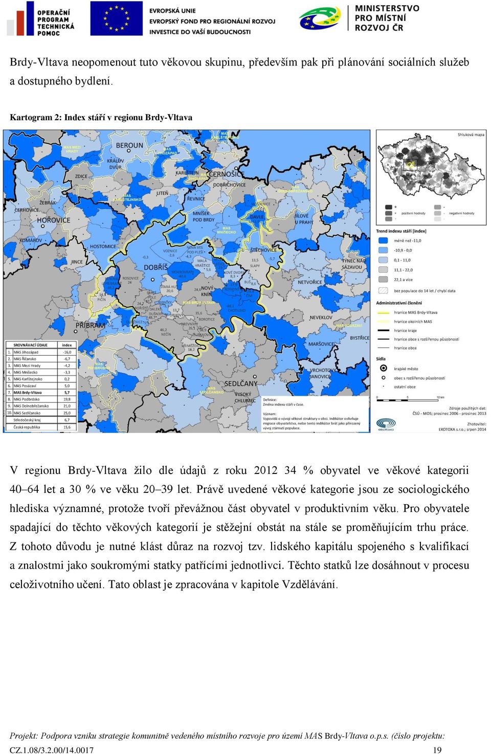 Právě uvedené věkové kategorie jsou ze sociologického hlediska významné, protože tvoří převážnou část obyvatel v produktivním věku.