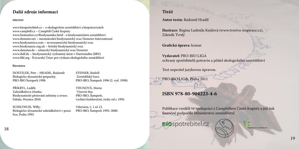 uk britský biodynamický svaz www.demeter.de německý biodynamický svaz Demeter www.ibdf.de biodynamický výzkumný ústav v Darmstadtu (SRN) www.fibl.