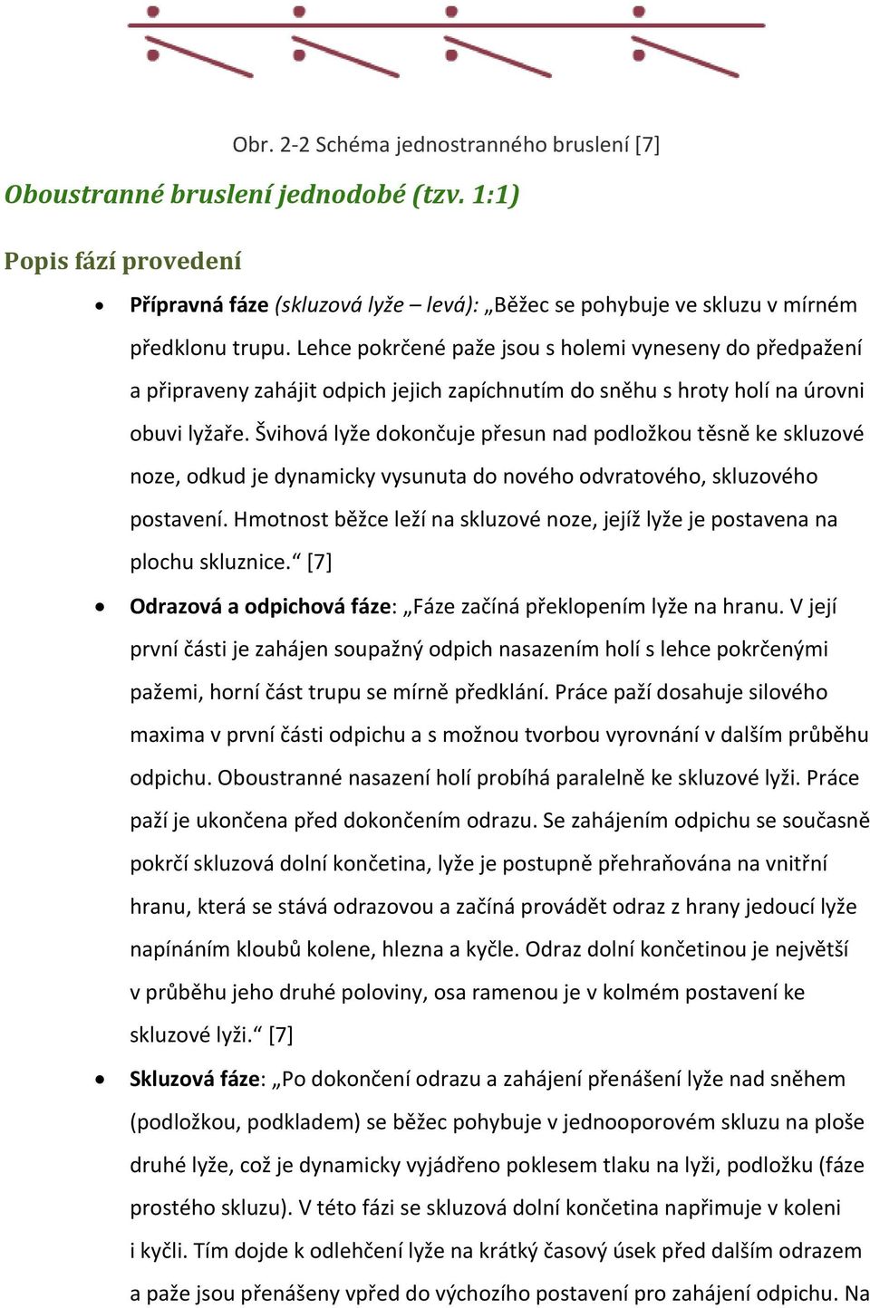 Švihová lyže dokončuje přesun nad podložkou těsně ke skluzové noze, odkud je dynamicky vysunuta do nového odvratového, skluzového postavení.