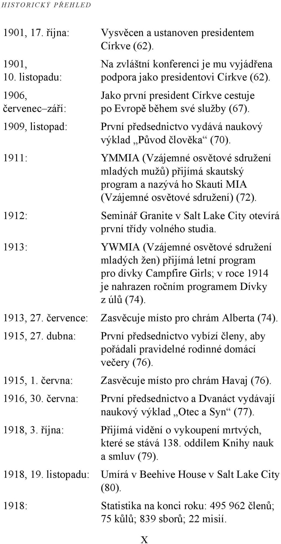 1909, listopad: První předsednictvo vydává naukový výklad Původ člověka (70).