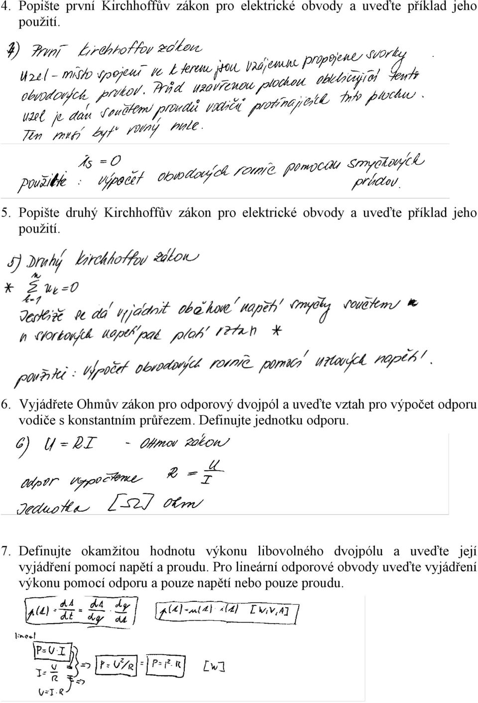 Vyjádřete Ohmův zákon pro odporový dvojpól a uveďte vztah pro výpočet odporu vodiče s konstantním průřezem.