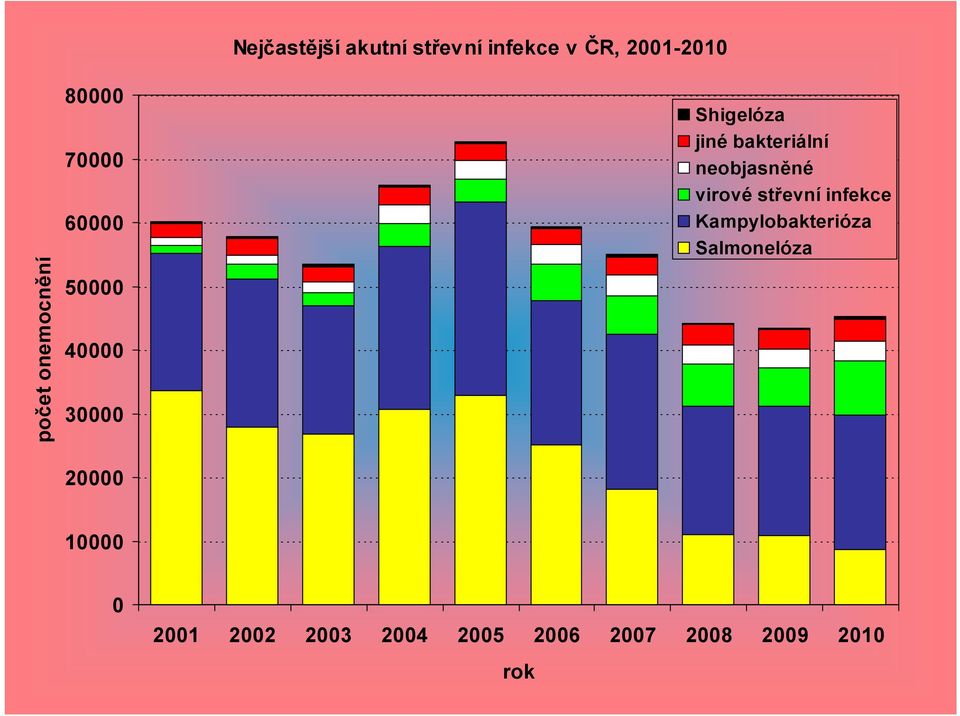 bakteriální neobjasněné virové střevní infekce Kampylobakterióza