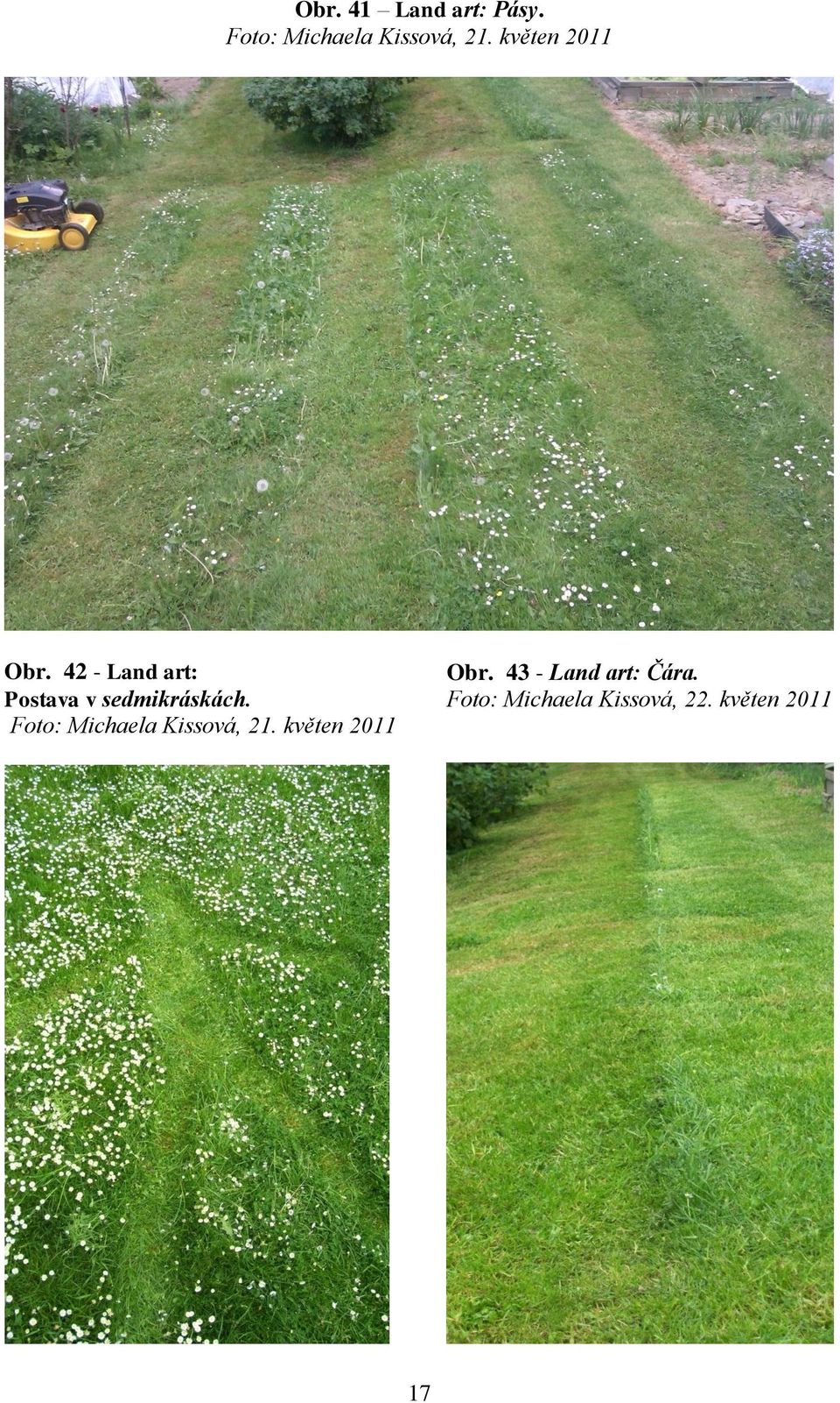 42 - Land art: Postava v sedmikráskách.