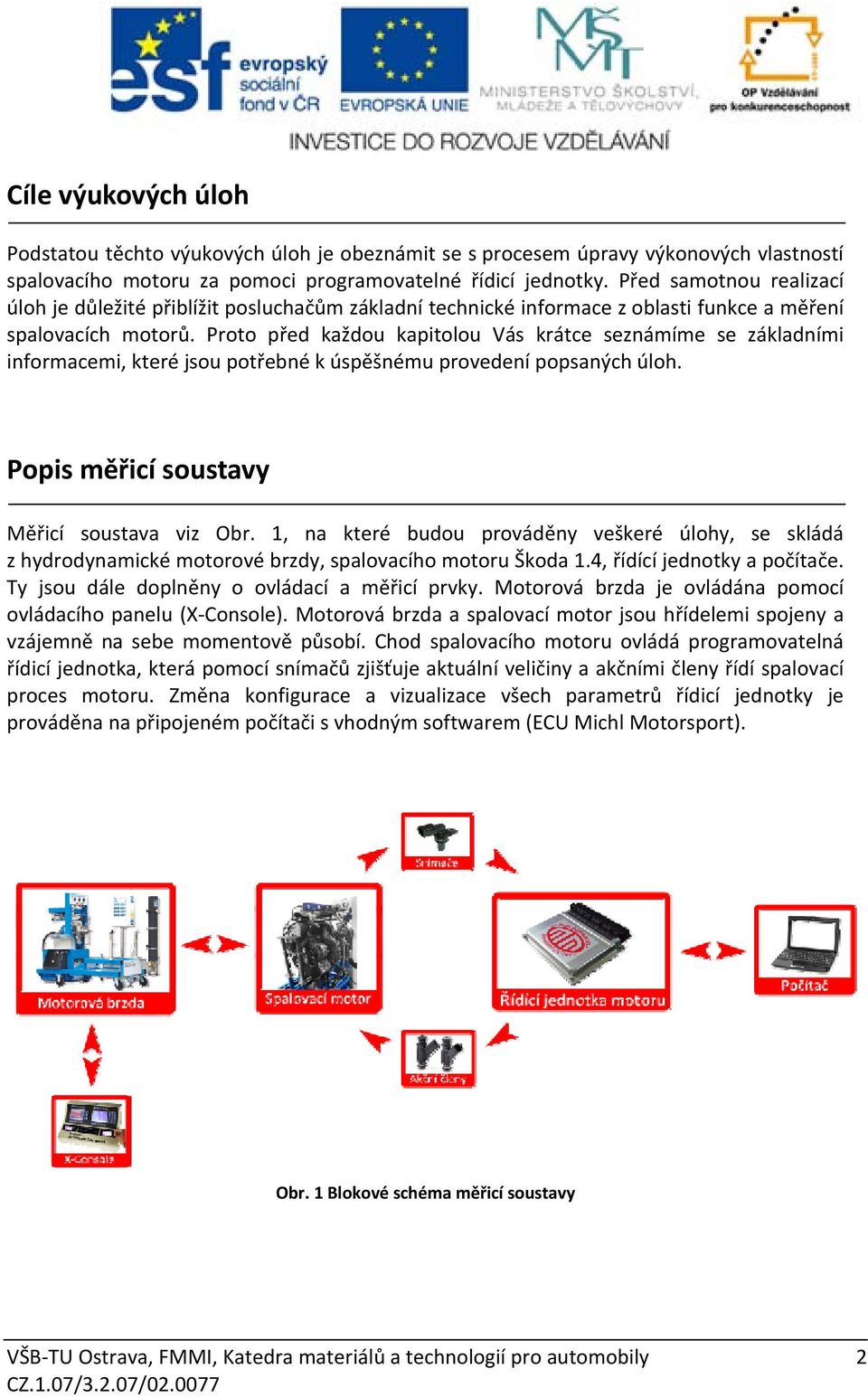 Proto před každou kapitolou Vás krátce seznámíme se základními informacemi, které jsou potřebné k úspěšnému provedení popsaných úloh. Popis měřicí soustavy Měřicí soustava viz Obr.