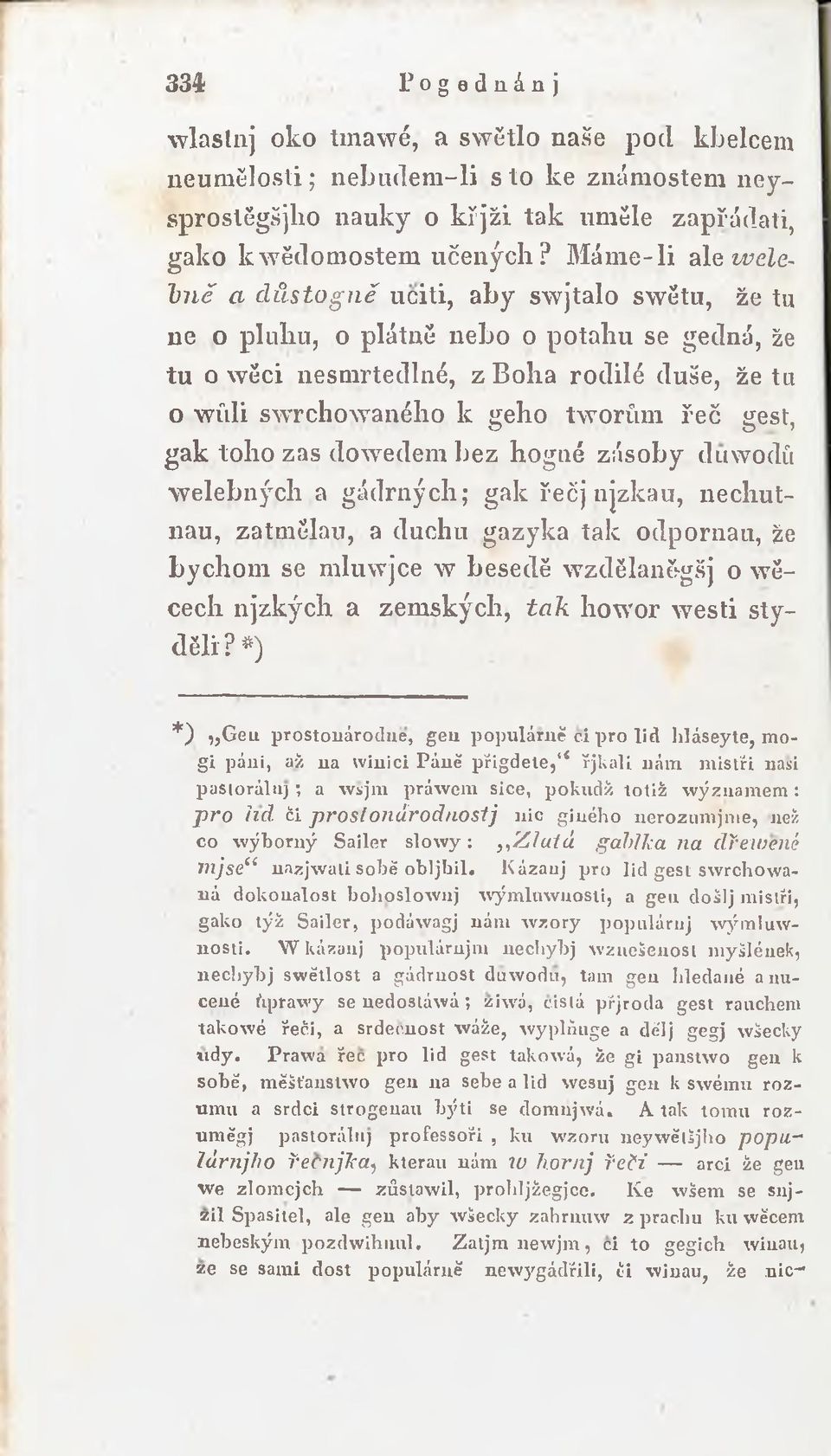 řeč gest, gak toho zas dowedem bez hogaé zásoby duwodíi welebných a gádrných; gak řečj njzkau, nechut- nau, zatmělau, a duchu gazyka tak odpornau, že bychom se mluwjce w besedě wzdělaněgšj o wě- cech