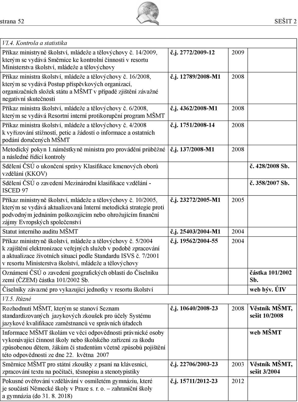 16/2008, kterým se vydává Postup příspěvkových organizací, organizačních složek státu a MŠMT v případě zjištění závažné negativní skutečnosti Příkaz ministra školství, mládeže a tělovýchovy č.