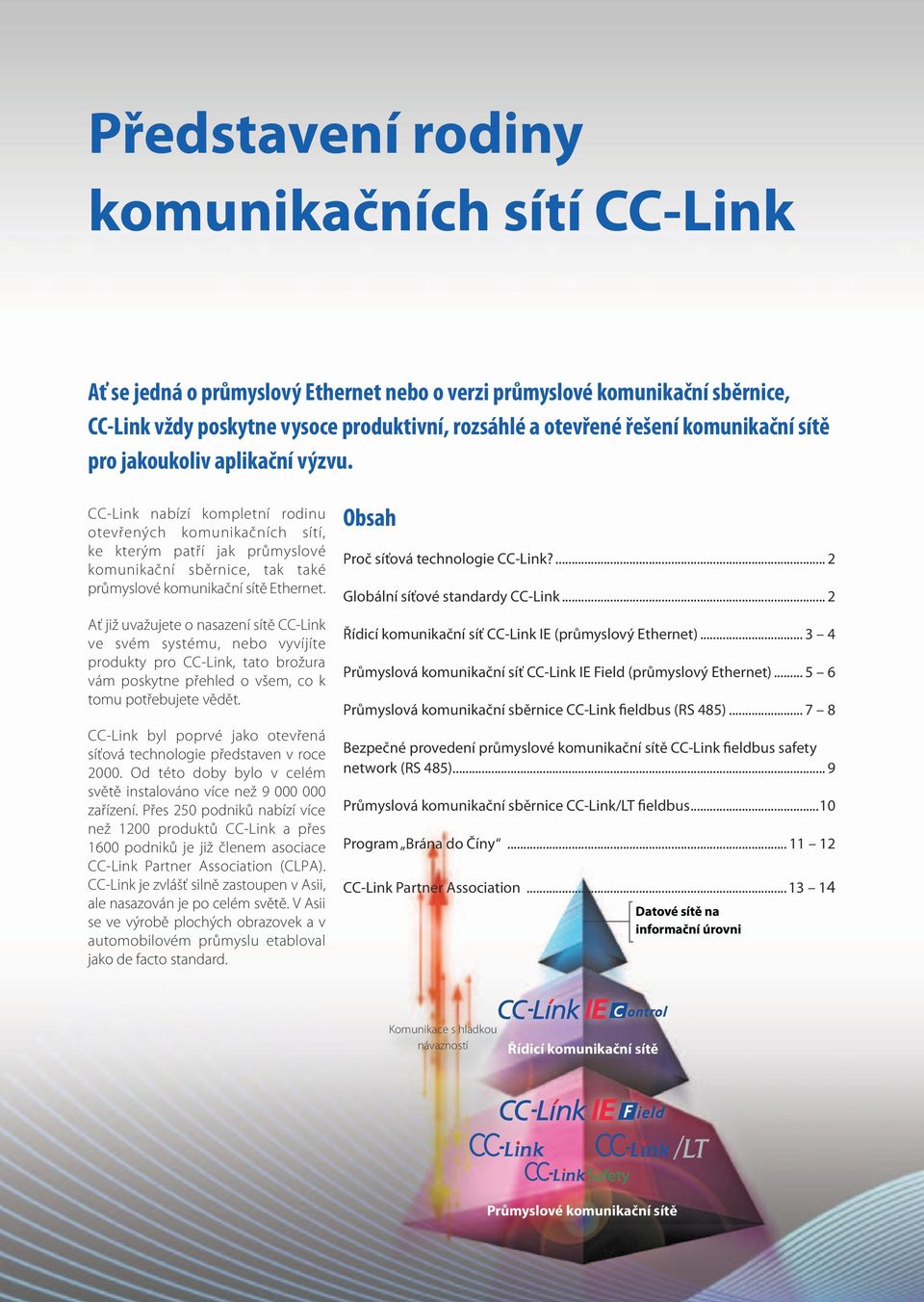 CC-Link nabízí kompletní rodinu otevřených komunikačních sítí, ke kterým patří jak průmyslové komunikační sběrnice, tak také průmyslové komunikační sítě Ethernet.